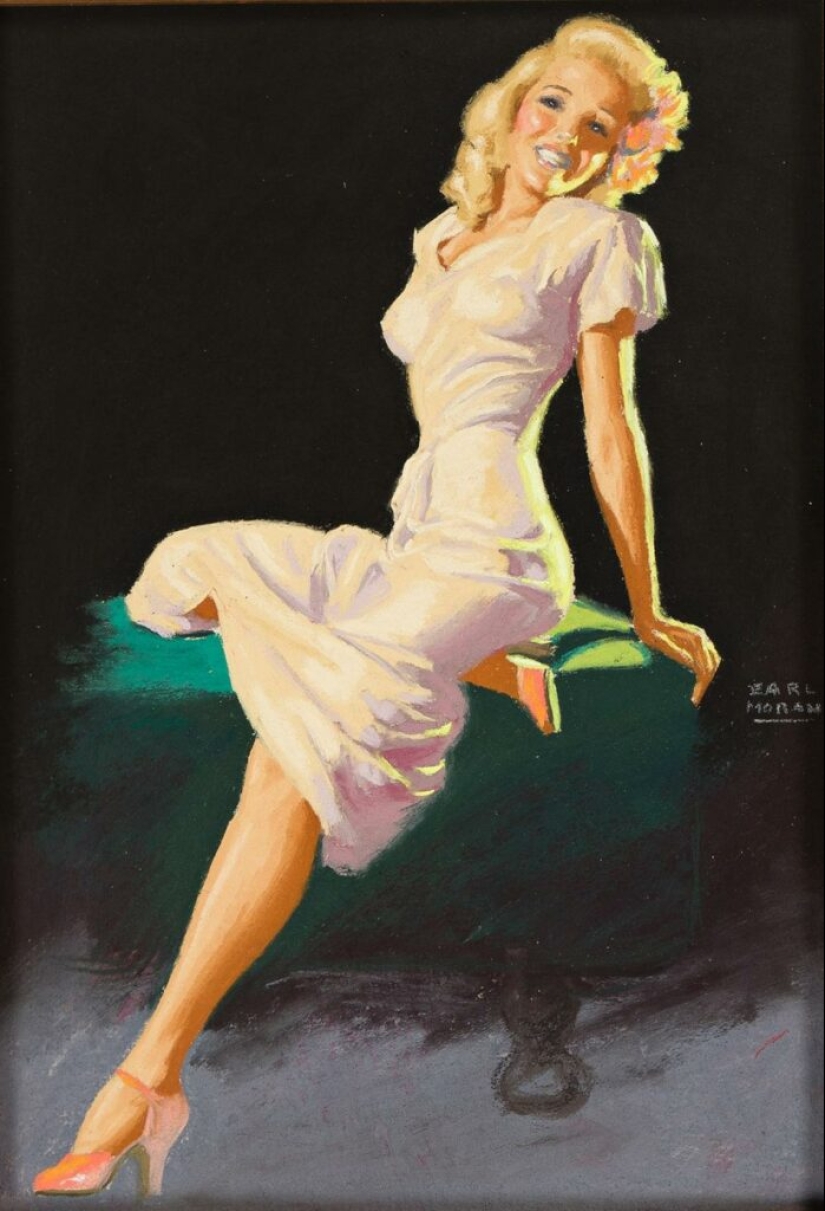 Pin-up from Earl Moran, the artist for whom Marilyn Monroe worked as a model Pin-up from Earl Moran, the artist for whom Marilyn Monroe worked as a model