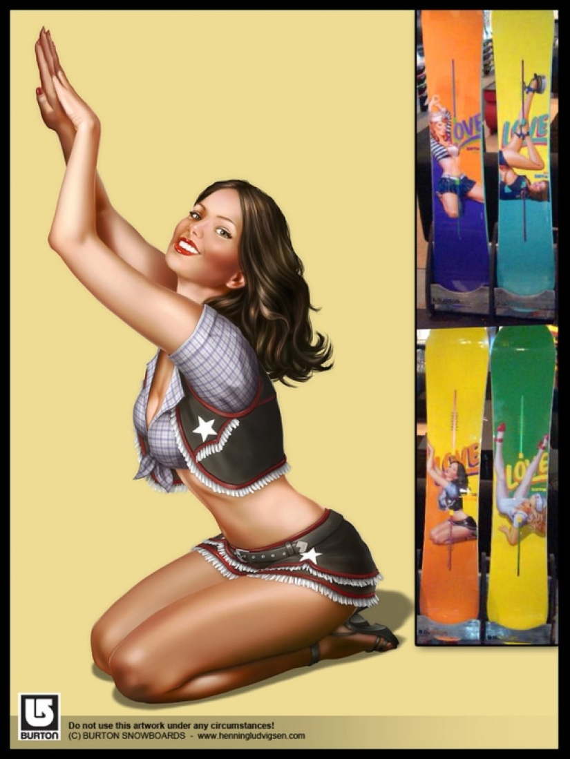 Playful Norwegian pin-up art by illustrator Henning Ludvigsen