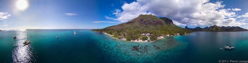 Polynesian paradise from the height of a kite