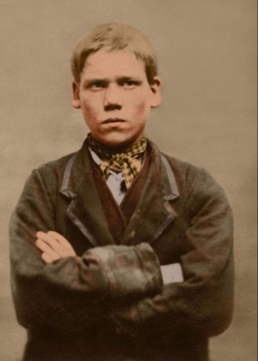 Portraits of children of the XIX century, sentenced to hard labor and prison for petty theft Portraits of children of the XIX century, sentenced to hard labor and prison for petty theft