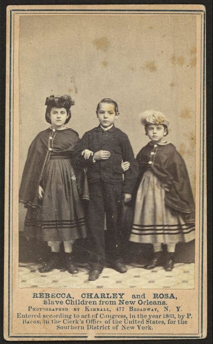 Portraits of Rebecca Huger, white girl slave of New Orleans 1860‑ies