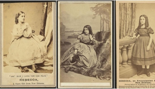 Portraits of Rebecca Huger, white girl slave of New Orleans 1860‑ies Portraits of Rebecca Huger, white girl slave of New Orleans 1860‑ies