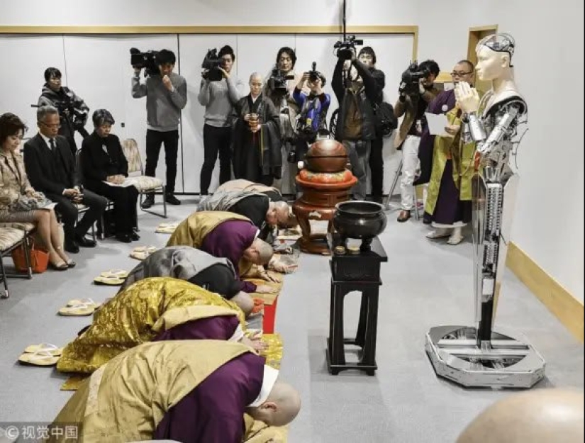 Progress has come so far: a robot preacher works in a Japanese temple