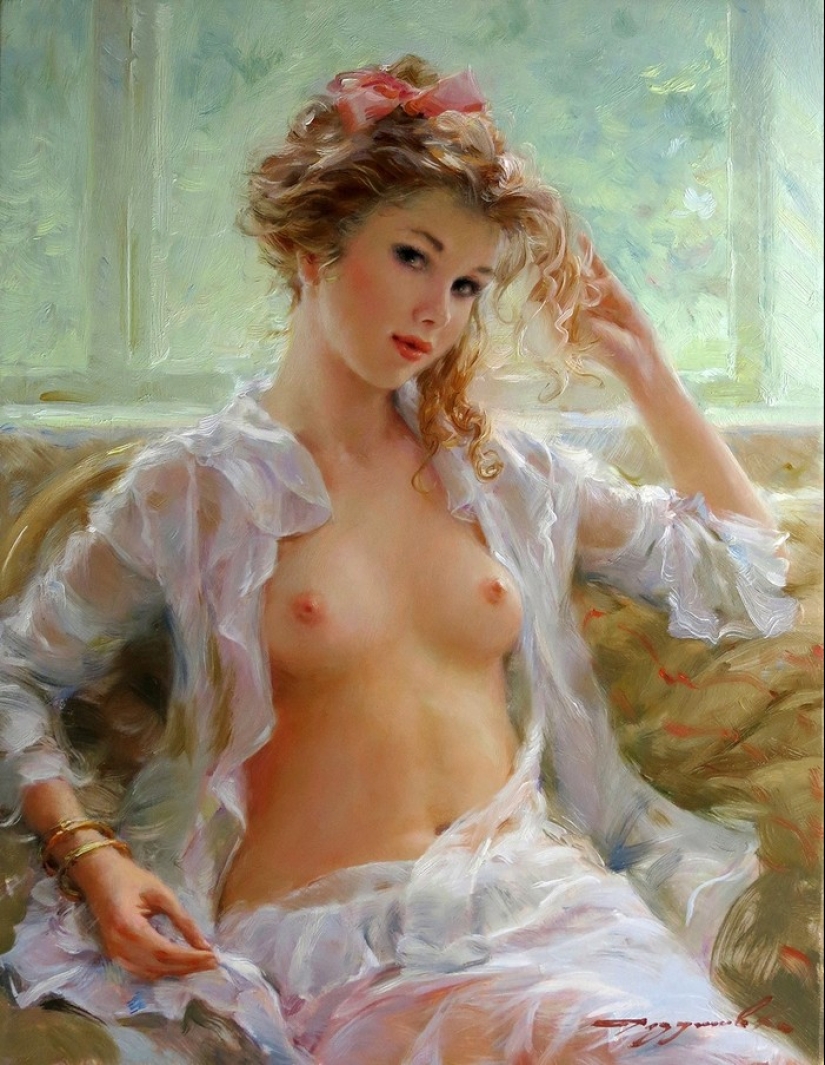 Retratos de mujeres de Konstantin Razumov: ligereza, luz y erotismo de la época burlesca Retratos de mujeres de Konstantin Razumov: ligereza, luz y erotismo de la época burlesca