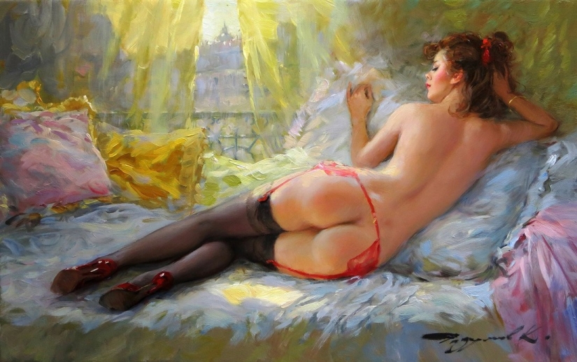 Retratos de mujeres de Konstantin Razumov: ligereza, luz y erotismo de la época burlesca Retratos de mujeres de Konstantin Razumov: ligereza, luz y erotismo de la época burlesca