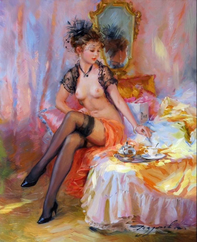 Retratos de mujeres de Konstantin Razumov: ligereza, luz y erotismo de la época burlesca Retratos de mujeres de Konstantin Razumov: ligereza, luz y erotismo de la época burlesca