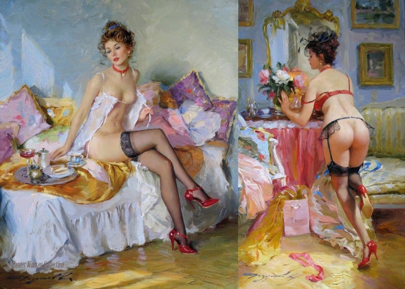 Retratos de mujeres de Konstantin Razumov: ligereza, luz y erotismo de la época burlesca Retratos de mujeres de Konstantin Razumov: ligereza, luz y erotismo de la época burlesca