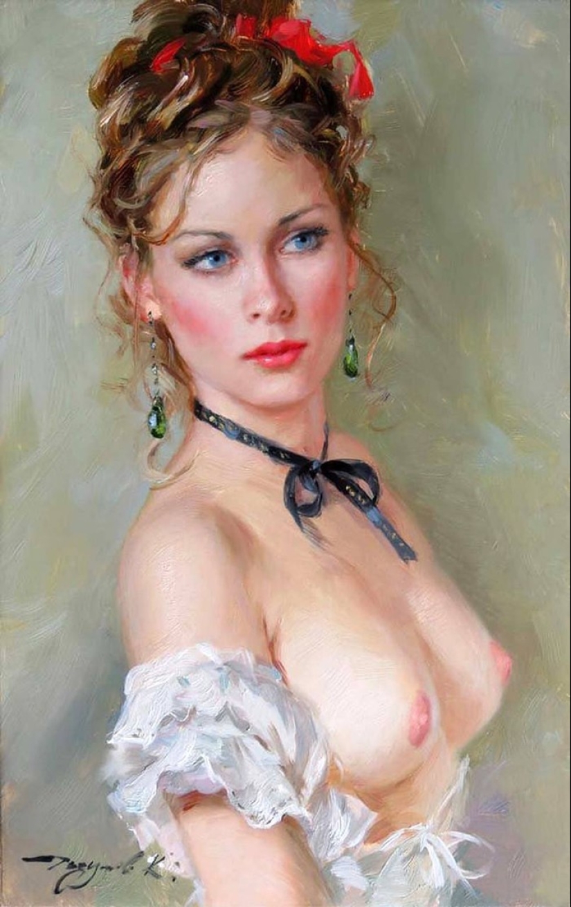 Retratos de mujeres de Konstantin Razumov: ligereza, luz y erotismo de la época burlesca Retratos de mujeres de Konstantin Razumov: ligereza, luz y erotismo de la época burlesca