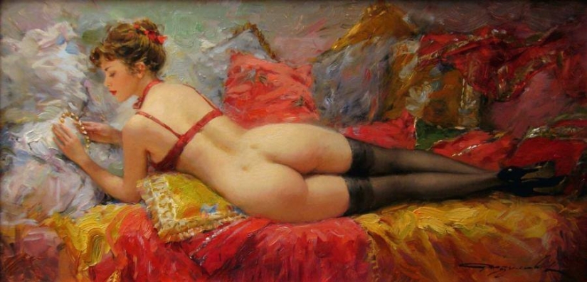 Retratos de mujeres de Konstantin Razumov: ligereza, luz y erotismo de la época burlesca Retratos de mujeres de Konstantin Razumov: ligereza, luz y erotismo de la época burlesca