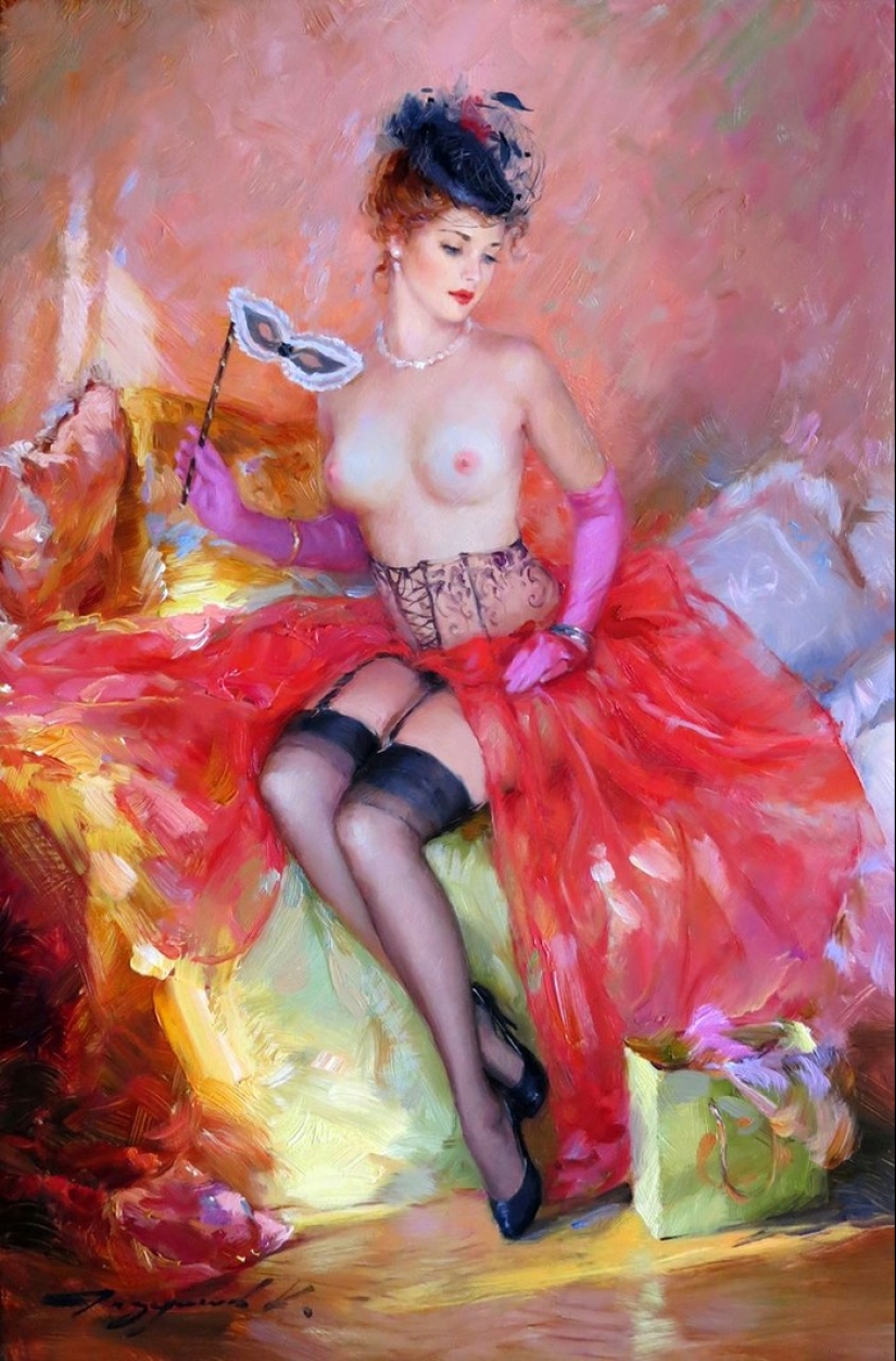 Retratos de mujeres de Konstantin Razumov: ligereza, luz y erotismo de la época burlesca Retratos de mujeres de Konstantin Razumov: ligereza, luz y erotismo de la época burlesca