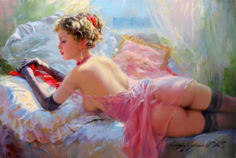Retratos de mujeres de Konstantin Razumov: ligereza, luz y erotismo de la época burlesca Retratos de mujeres de Konstantin Razumov: ligereza, luz y erotismo de la época burlesca