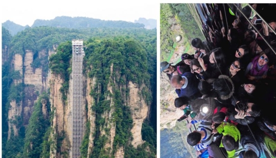 Road to the sky: the world's highest outdoor Elevator takes passengers at 326 meters above the ground Road to the sky: the world's highest outdoor Elevator takes passengers at 326 meters above the ground