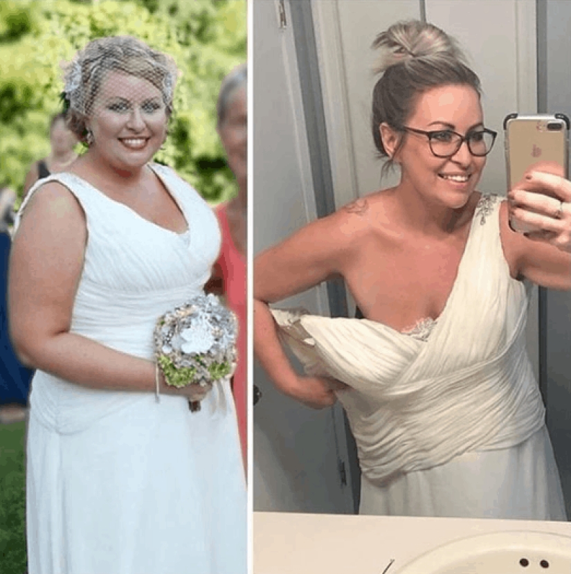 Ropa vieja para el nuevo cuerpo: 20 fotos de chicas antes y después de la pérdida de peso