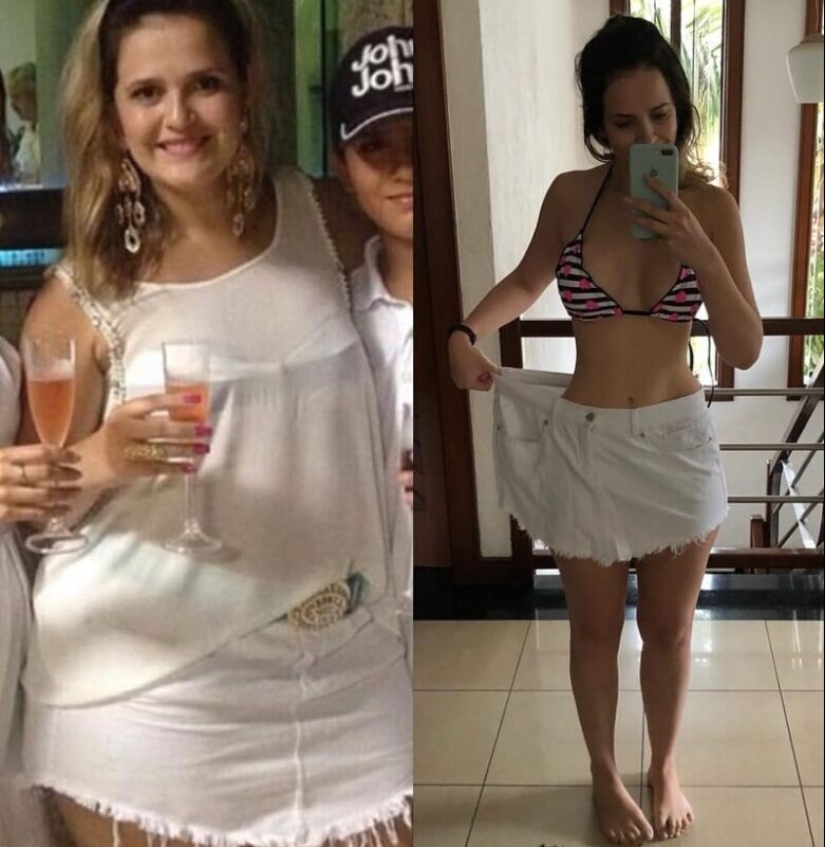 Ropa vieja para el nuevo cuerpo: 20 fotos de chicas antes y después de la pérdida de peso