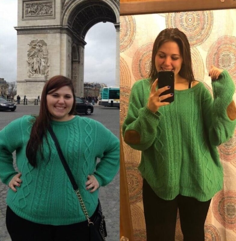 Ropa vieja para el nuevo cuerpo: 20 fotos de chicas antes y después de la pérdida de peso