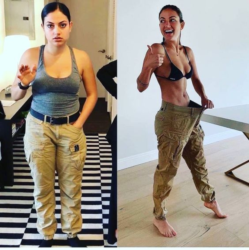 Ropa vieja para el nuevo cuerpo: 20 fotos de chicas antes y después de la pérdida de peso