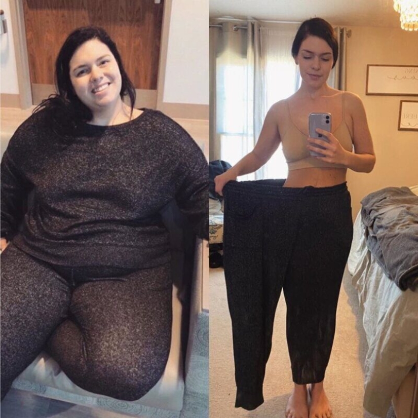 Ropa vieja para el nuevo cuerpo: 20 fotos de chicas antes y después de la pérdida de peso