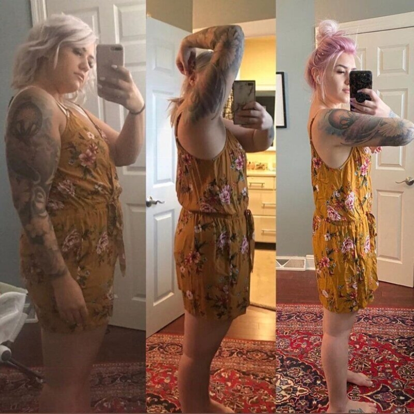 Ropa vieja para el nuevo cuerpo: 20 fotos de chicas antes y después de la pérdida de peso