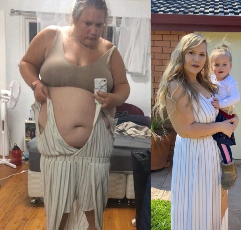 Ropa vieja para el nuevo cuerpo: 20 fotos de chicas antes y después de la pérdida de peso