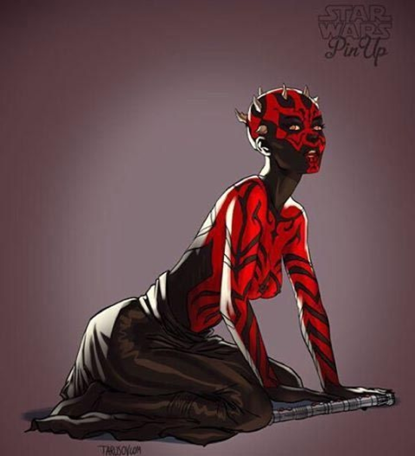 Russian artist changed the gender of the heroes of "Star wars" and drew them in the style of pin-up Russian artist changed the gender of the heroes of "Star wars" and drew them in the style of pin-up