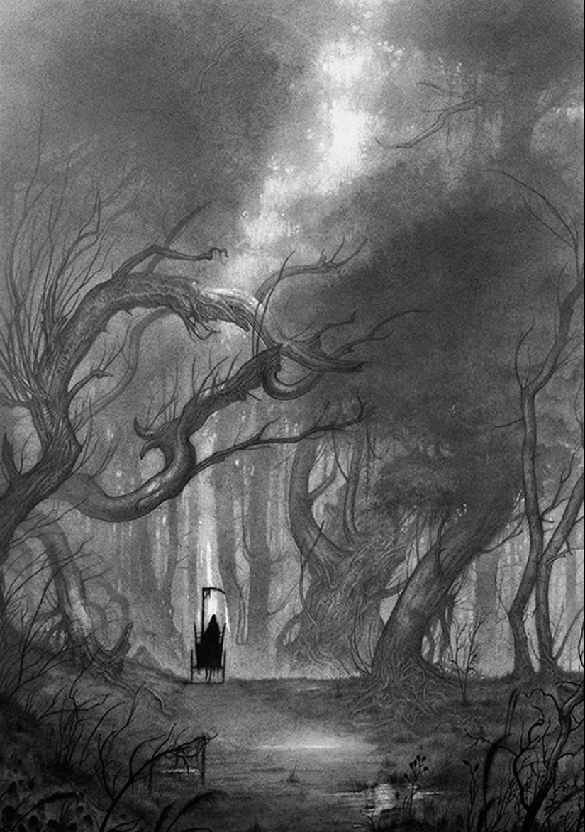 Shadows and mystical creatures by the French artist Olivier Villoin Shadows and mystical creatures by the French artist Olivier Villoin