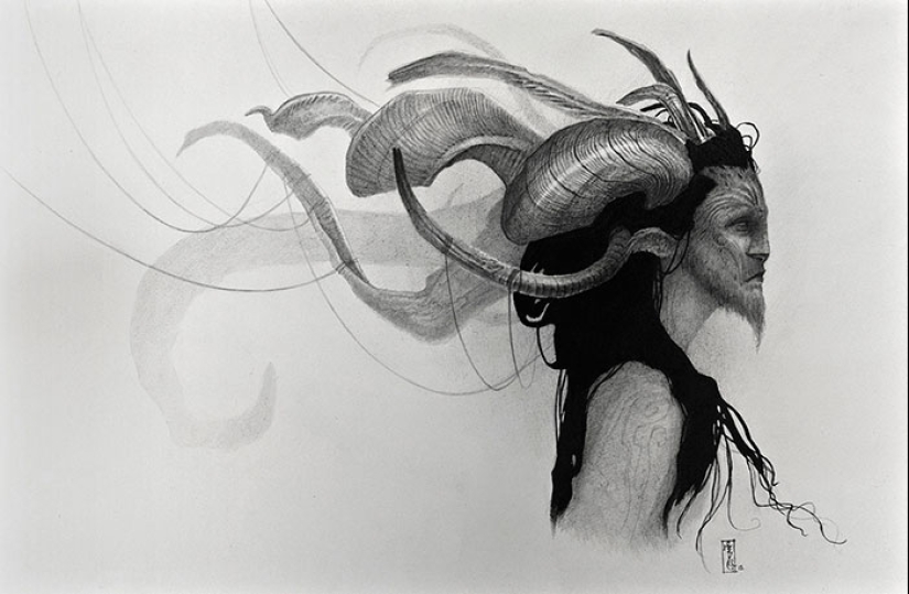 Shadows and mystical creatures by the French artist Olivier Villoin Shadows and mystical creatures by the French artist Olivier Villoin