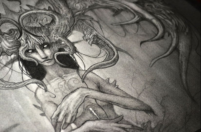 Shadows and mystical creatures by the French artist Olivier Villoin Shadows and mystical creatures by the French artist Olivier Villoin