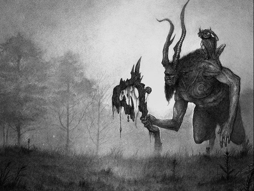 Shadows and mystical creatures by the French artist Olivier Villoin Shadows and mystical creatures by the French artist Olivier Villoin
