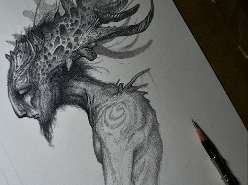 Shadows and mystical creatures by the French artist Olivier Villoin Shadows and mystical creatures by the French artist Olivier Villoin