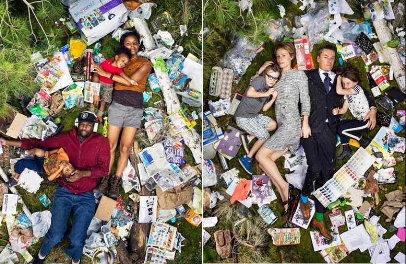 Shocking photos: how much garbage a person produces in just a week