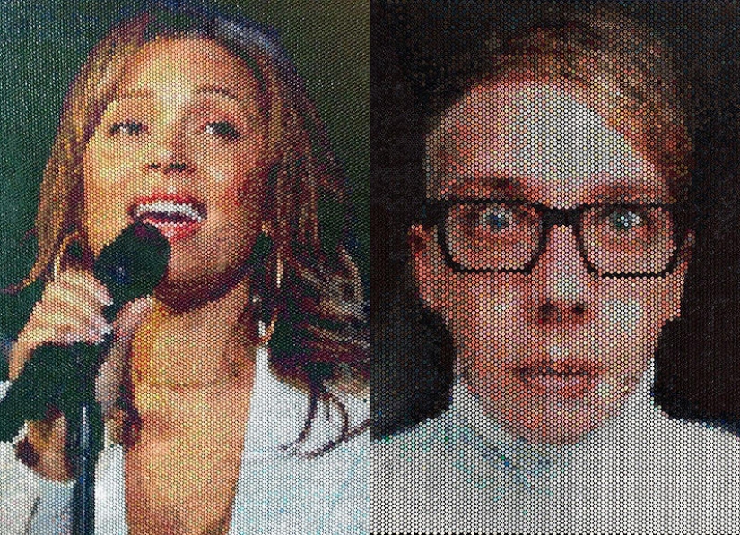 Sorprendentes retratos de píxeles de película de embalaje Sorprendentes retratos de píxeles de película de embalaje