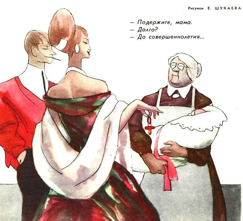 Soviética caricatura de el tema de la familia Soviética caricatura de el tema de la familia