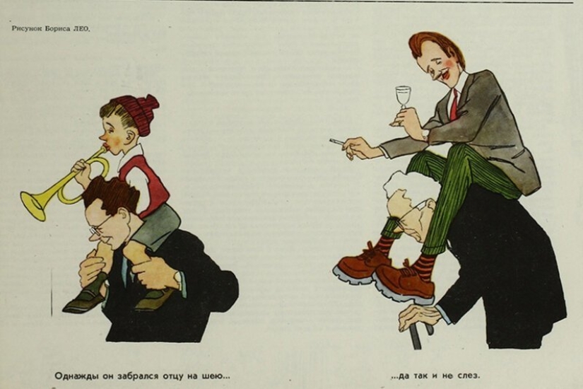 Soviética caricatura de el tema de la familia Soviética caricatura de el tema de la familia