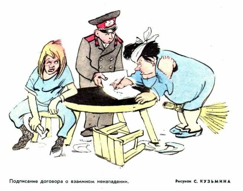 Soviética caricatura de el tema de la familia Soviética caricatura de el tema de la familia