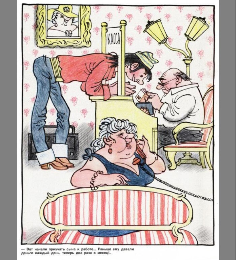 Soviética caricatura de el tema de la familia Soviética caricatura de el tema de la familia