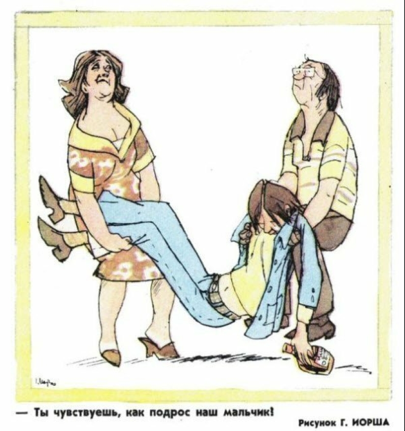 Soviética caricatura de el tema de la familia Soviética caricatura de el tema de la familia