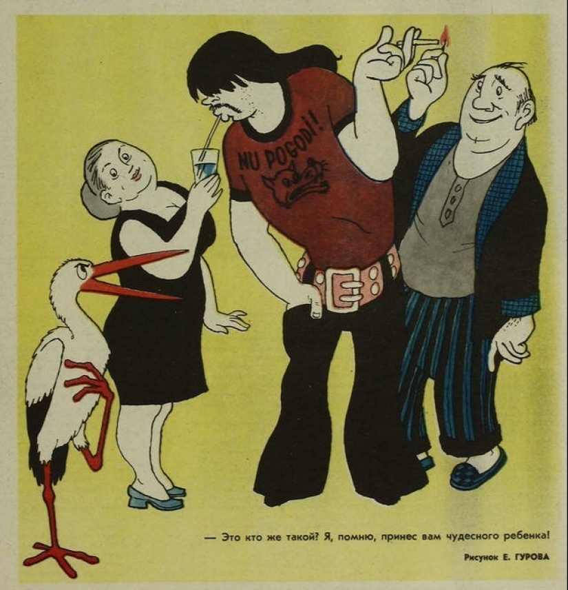 Soviética caricatura de el tema de la familia Soviética caricatura de el tema de la familia