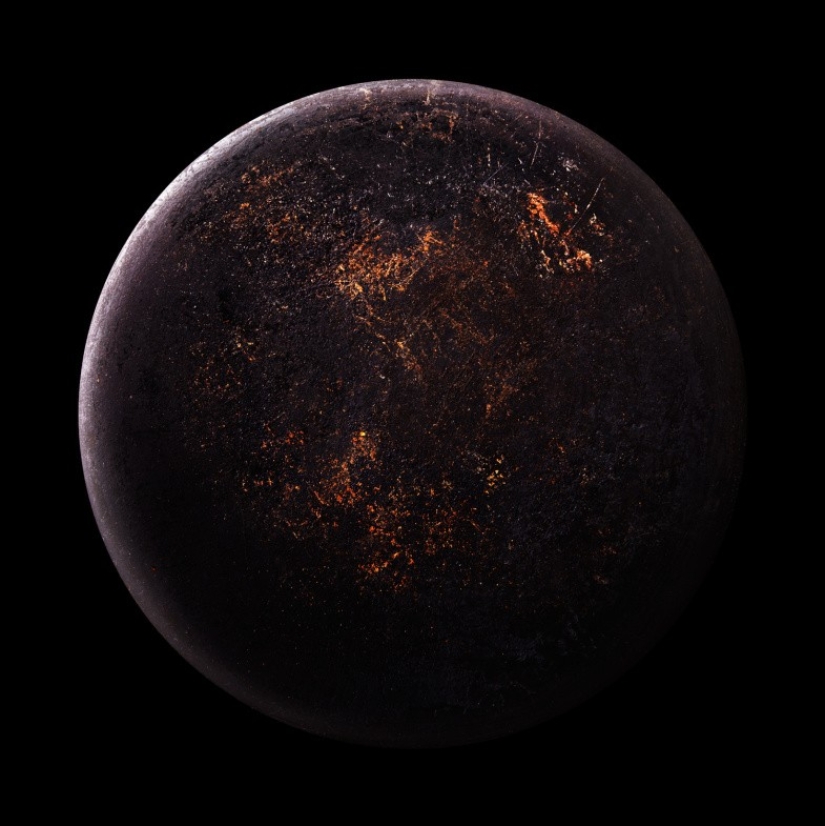 "Space pictures" of the bottoms of old pots and pans from photographer Christopher Jonassen "Space pictures" of the bottoms of old pots and pans from photographer Christopher Jonassen
