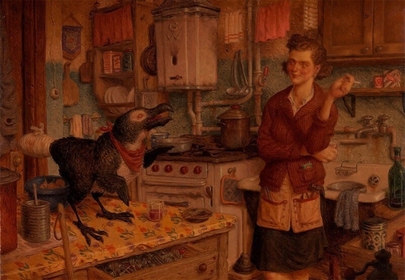 Strange creatures in the paintings of Peter Ferguson