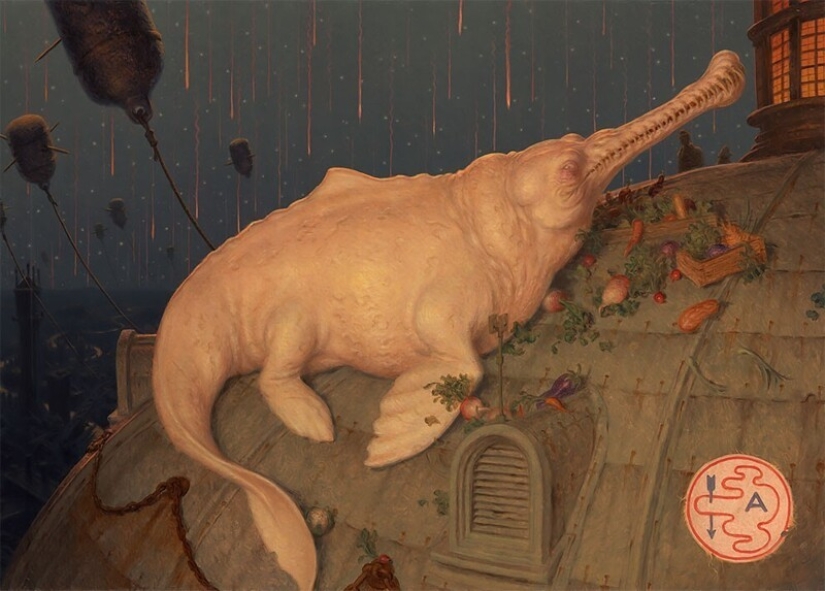 Strange creatures in the paintings of Peter Ferguson