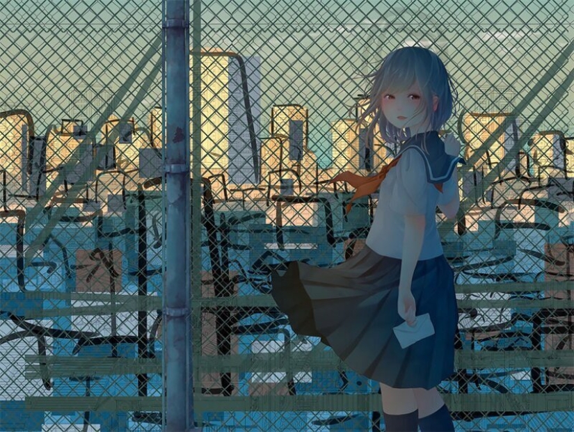 Stunning drawings kouki beaches of Ikegami that look like stills from an anime