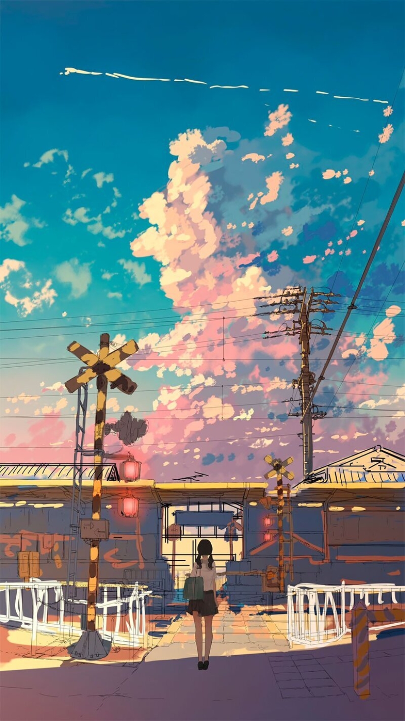 Stunning drawings kouki beaches of Ikegami that look like stills from an anime