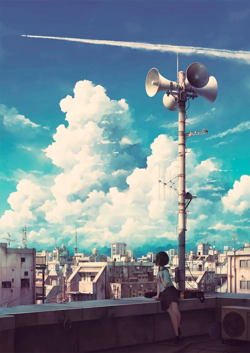 Stunning drawings kouki beaches of Ikegami that look like stills from an anime