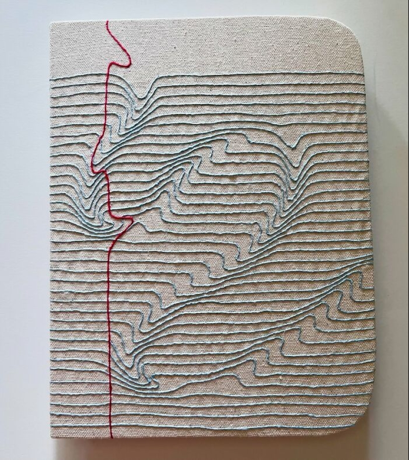 Stunning Embroidered Fabric Looks Just Like Books And Notebooks, By Candace Hicks