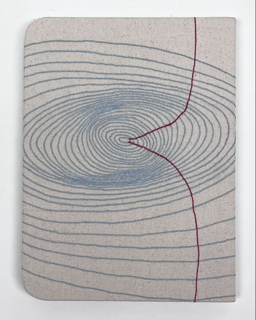 Stunning Embroidered Fabric Looks Just Like Books And Notebooks, By Candace Hicks