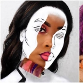 Stunning optical illusion on the face of the 20-year-old British women Stunning optical illusion on the face of the 20-year-old British women