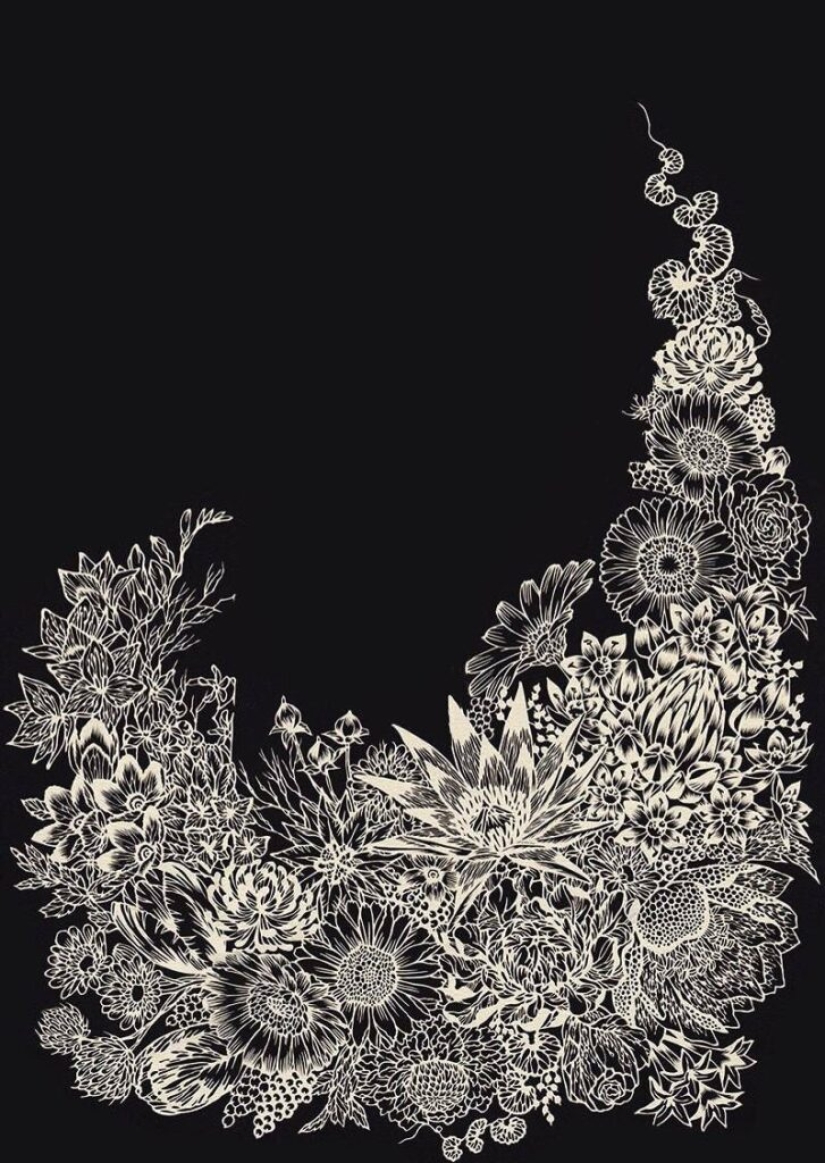Talla de papel de filigrana de la artista japonesa Rika Fukuda