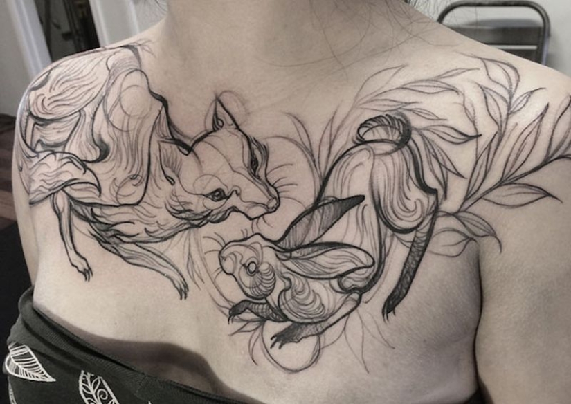 Tattoos that look like pencil drawings