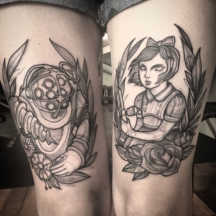 Tattoos that look like pencil drawings