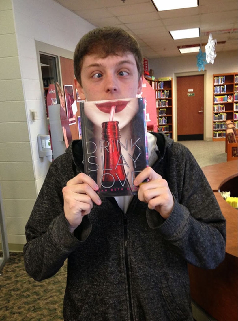 That awkward moment when the cover is in the reader's face